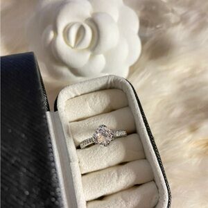 Crystal diamond ring